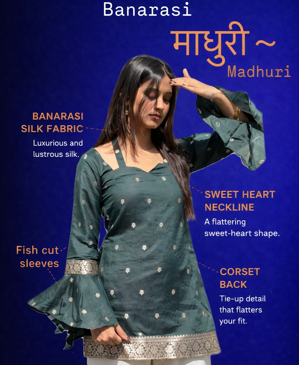 Madhuri Banarasi Silk Kurti
