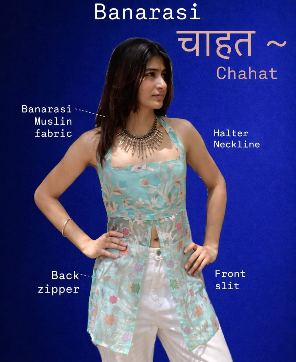 Chahat Banarasi Muslin Top