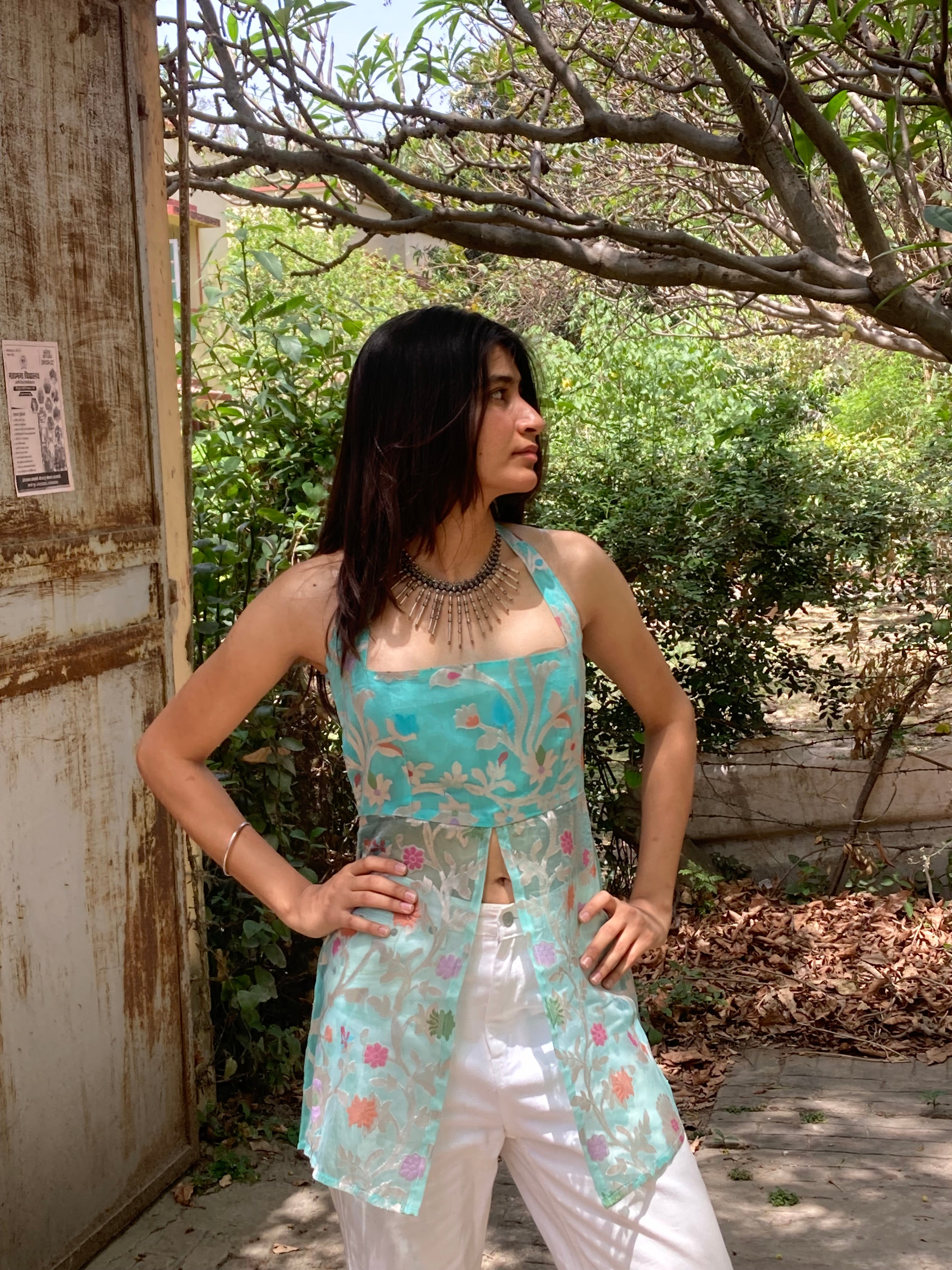 Chahat Banarasi Muslin Top