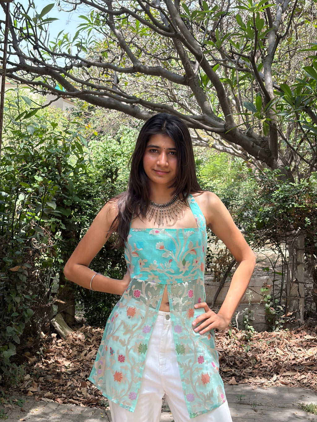 Chahat Banarasi Muslin Top