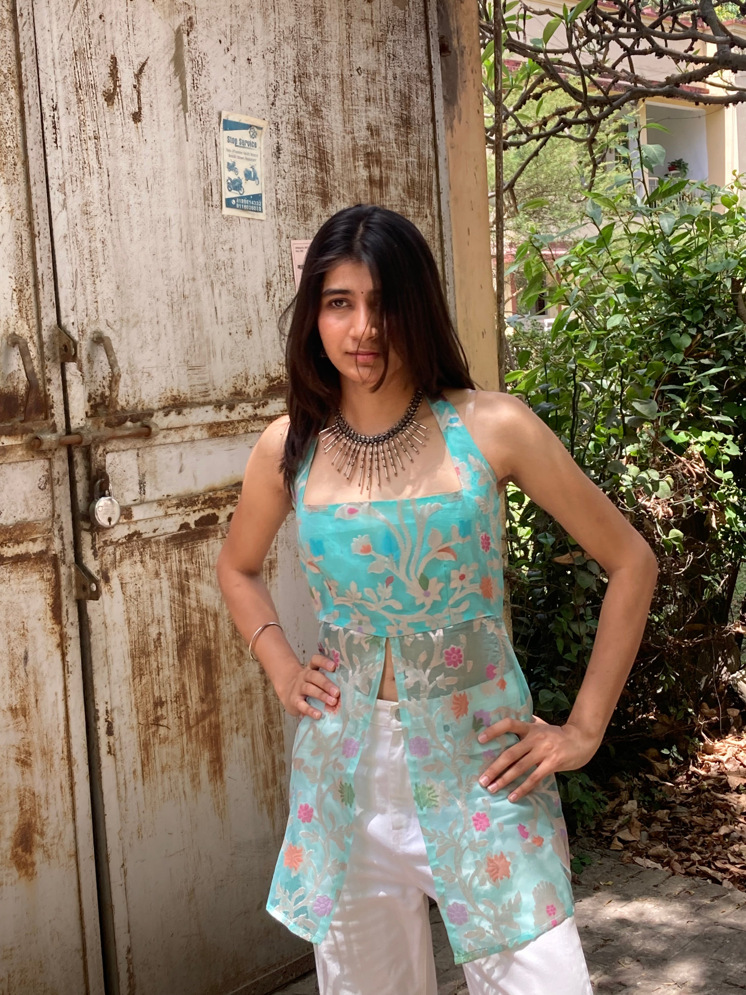 Chahat Banarasi Muslin Top
